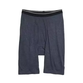 Boxer Warm Long Front Loose Navy Moku L [Gunze] Shorts, Pants, Boxers, Opening, Design, Border, Men s,