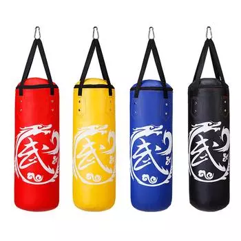 Боксерская груша, незаполненная сумка для кикбоксинга, тренировочная сумка из искусственной кожи, детская боксерская сумка в помещении чёрный