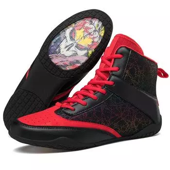 Боксерская обувь для мужчин Обувь Sanda с низким вырезом Боевая тренировочная обувь Борцовская обувь Длинные ботинки Боксерская обувь для женщин 40 синий