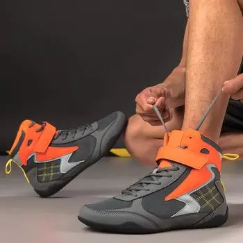 Боксерская обувь для мужчин Обувь Sanda с низким вырезом Боевая тренировочная обувь Борцовская обувь Длинные ботинки Боксерская обувь для женщин 40 кислотные зеленого