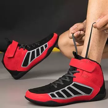 Боксерская обувь для мужчин Обувь Sanda с низким вырезом Боевая тренировочная обувь Борцовская обувь Длинные ботинки Боксерская обувь для женщин 37 бездна