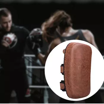 Боксерские изогнутые накладки на ноги, аксессуары, перчатки, принадлежности для тренировок по тайскому боксу Brown