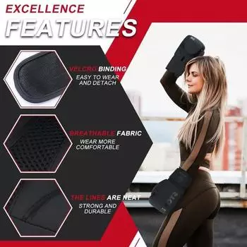 Боксерские перчатки для мужчин и женщин, спарринговые тренировочные перчатки для ММА, кикбоксинговые перчатки для тренировок на мешках, боксерское снаряжение 6 OZ чёрный