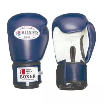 Боксерские перчатки ISAMI BOXER из натуральной кожи 8 унций (ТВХ-108) (синий) синий
