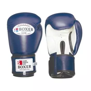 Боксерские перчатки ISAMI BOXER из натуральной кожи 14 унций (ТВХ-114) (синий) синий