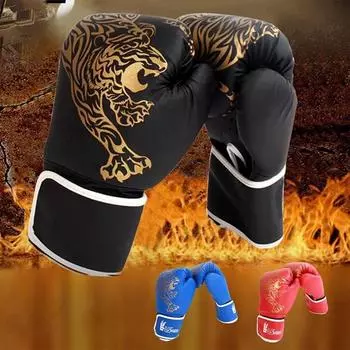 Боксерские перчатки Professional Tiger Breathable PU Leather Flame перчатки Sanda Box Muay Thai перчатки для бокса Muay Thai