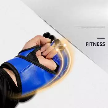 Боксерские перчатки с половиной пальцев для мужчин и женщин, утолщенные перчатки из искусственной кожи для боевых искусств, тренировочные перчатки Sanda UFC белый