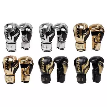 Боксерские тренировочные перчатки из искусственной кожи, губка, перчатки для Муай Тай, саньды, дышащие тренировочные перчатки для ударов, спортивные товары для взрослых и детей 6OZ