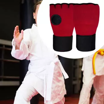 Боксерские внутренние перчатки гелевые бинты для рук снаряжение мягкие перчатки для кикбоксинга половина пальцев для красный