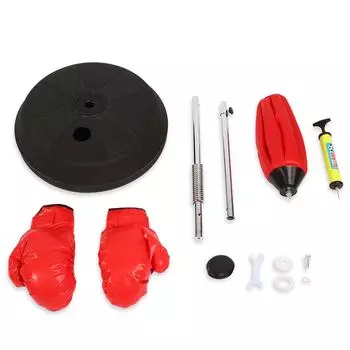 Боксерский мешок для взрослых с перчатками для скоростных тренировок, аксессуары для упражнений белый