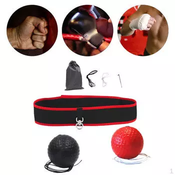 боксерский мяч, рефлексный мяч с повязкой на голову, снаряжение для ловкости реакции, ударной руки Black Ball