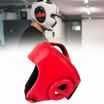 Боксерский шлем, дышащая подкладка из ЭВА, полная защита, защитное снаряжение для тайского бокса красный