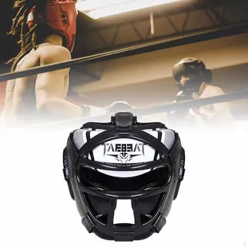 Боксерский шлем, дышащий, профессиональный, защита лба и ушей, полный blue M