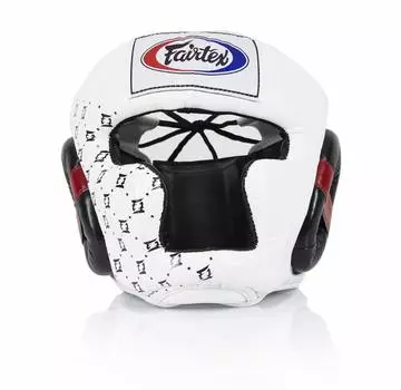 Боксерский шлем Fairtex HG10 белый (Размер М)
