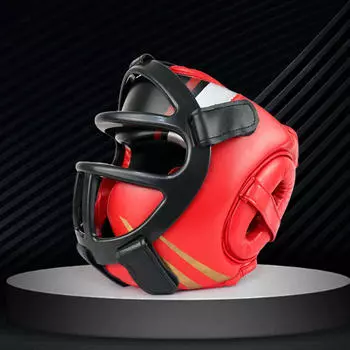 Боксерский шлем, полная защита лица для тхэквондо, грэпплинга, каратэ M black