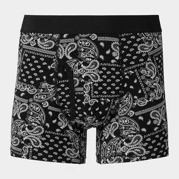 Боксеры GU by Uniqlo со стандартной посадкой и узором пейсли 09 BLACK/S