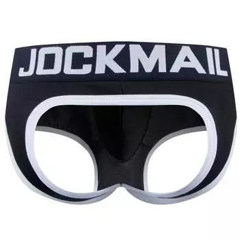 Боксеры JOCKMAIL, брендовые хлопковые материалы, стильное мужское нижнее белье с открытой спиной, яркие цвета, повседневные спортивные сексуальные трусы с открытыми ягодицами M