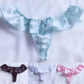 Боксеры нижнее белье эмуляция шелковые стринги нижнее белье Т-образные трусы трусики