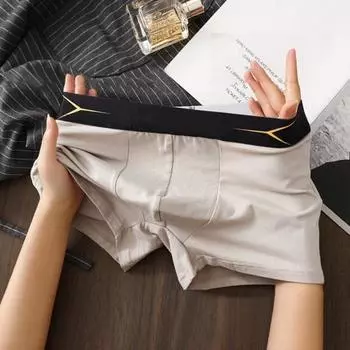 Боксеры нижнее белье мужские 3D Cutting U Convex Pouch однотонные эластичные шорты XL темно-серого