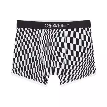 Боксеры-трусы Off-White с цветным принтом в клетку, мужское нижнее белье, черное, OMUA003T22FAB0010110 S