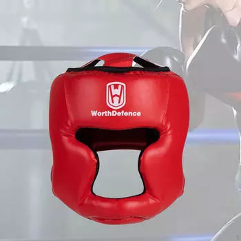 Боксерский шлем, защитная маска для лица, регулируемая, дышащая, полная защита головы для кикбоксинга, тхэквондо blue 30 to 50cm