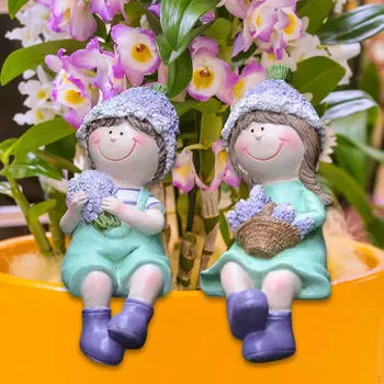 Садовая статуя «Мальчик и девочка» фиолетовый