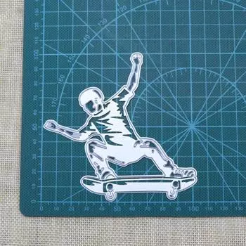 Boy Skateboarding Metal Cutting Dies For DIY Scrapbooking Embossing Handcraft Die Cutting Template серебряный