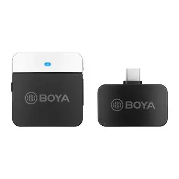BOYA BY-M1LV-U Беспроводная микрофонная система 2,4 ГГц, передатчик + приемник, мини-микрофон для записи с чёрный