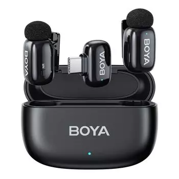 BOYA mini Wireless Microphone Pin Wireless Microphone Compatible with iPhone Series and Instant Noise Plug AI Voice 100m Transmission No Bluetooth 38