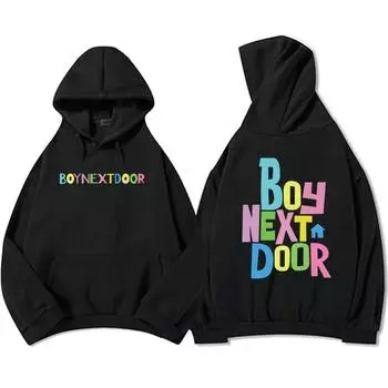 BOYNEXTDOOR Band Hoodies Sudaderas Мужская/Женская Одежда Длинный Рукав Повседневный С Капюшоном Пуловеры Толстовка Корейский Стиль Moletom XS чёрный