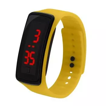 Boys And Girls Fashion Digital Watches Adjustable Strap Silicone Wrist Watch AVE жёлтый