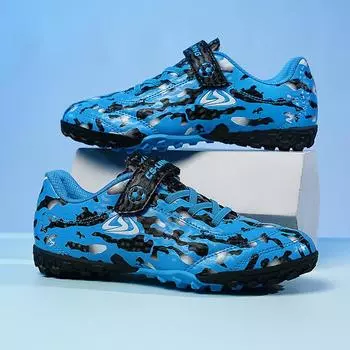 Boys and girls football shoes 2024 new boys camouflage Velcro student women broken nails competition training shoes 28