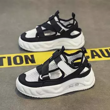 Boys and girls frame shoes summer sandals children middle and older children mesh breathable sneakers boys hollow single mesh shoes 32