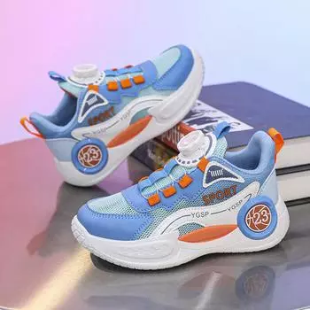 Boys and girls shoes 2025 spring mesh breathable children s sports shoes medium and large children and primary school students mesh running Shoes 30 синий