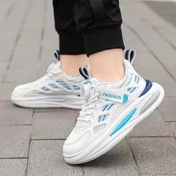 Boys and Girls Sneakers 2024 Spring and Autumn New Mesh Children s Sports Flat Shoes Kids Breathable Casual Running Shoes 26 темно-синий