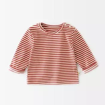 Boys and girls with spring and autumn bottoms striped long-sleeved T-shirt for baby and kids 0-3 years old 73cm