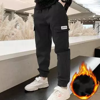 Boys Autumn and winter Cargo Pants Children s Letter Sports Trousers Teenagers Casual Handsome Sweatpants 170