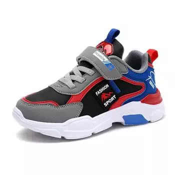 Boys Casual Shoes Mesh Face Children s Running Shoes Sports Shoes Large Middle Children Student Shoes Men s Footwear 39 чёрный/красный