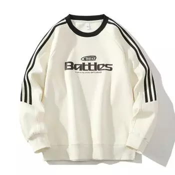 Boys Crew Neck Autumn Top Autumn Clothes Early Spring and Autumn Casual Sweater Men M бежевый