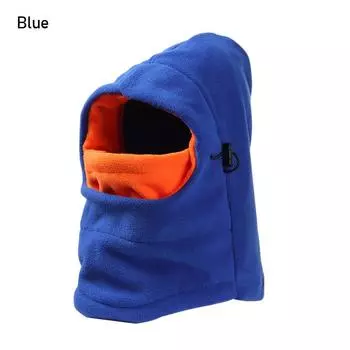 Boys Girls Thermal Fleece Balaclava Hat Ski Mask Hood Cap Children Cap Full Face синий