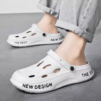 Boys Hole Shoes Non-Slip Wear-Resistant Trend Sandals Casual Sports Bag Head Platform Beach Shoes 40 серый