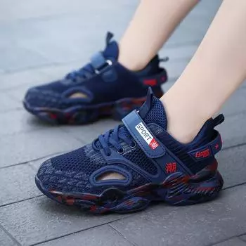 Boys mesh shoes summer breathable children s casual sports shoes medium and large children s soft-soled non-slip running shoes factory 28