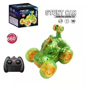 Boys Remote Control Car 360° Spin and Flip 4WD Stunt Toy, 2.4GHz USB Direct Charging LED Light-Up Vehicle, Perfect Gift for Boys Aged 3+ 2.4G Remote Control Stunt Car