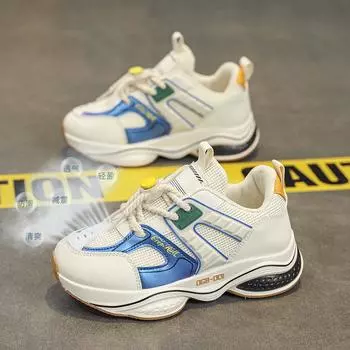 Boys Shoes Sneakers Spring 2025 New Children s Mesh Daddy Shoes Middle Older Boys Running Spring Shoes 31 бежевый