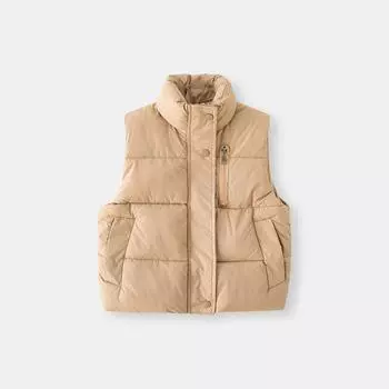 Boys winter vest children s zipper vest baby thickened vest cotton coat 100cm хаки