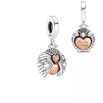 Божья коровка и сердце, висячий вращающийся компас, пишущая машинка, очаровательная бусина, подходит для оригинального модного браслета, ювелирные изделия своими руками для женщин