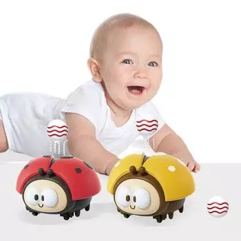 Божья коровка/рак-отшельник, милая игрушка-надуватель с 2 мячами, забавная игрушка для ползания, сенсорные игрушки, игровая машина для надувания мячей, подарок на день рождения Pink Blue Hermit Crab