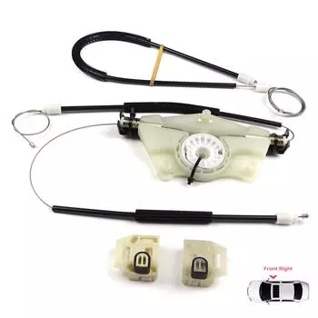 BP8583-1 Ремонтный комплект стеклоподъемника Manuel, передняя правая дверь для Skoda Fabia 1 1999-2008, тросовое колесо, колесная арка и кронштейны