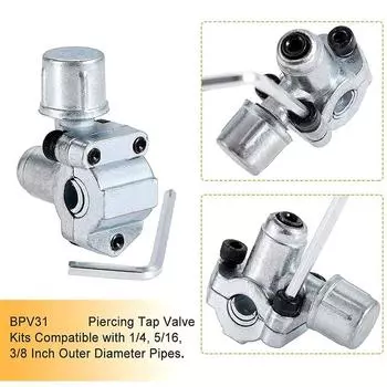 BPV-31 Комплект колпачкового клапана Аксессуары BPV31 BPV31D с пылезащитным колпачком из цинкового сплава Прокалывающий кран для хладагента GPV31