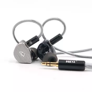 BQEYZ BQ10 12 мм динамические проводные наушники мониторные игровые наушники с микрофоном пульт дистанционного управления совместимы со смартфоном серебристые без вкладышей вкладыши серебряный